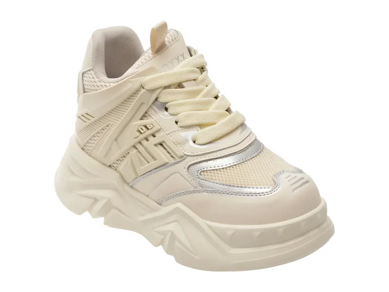 Pantofi sport albi, 2901, din material textil