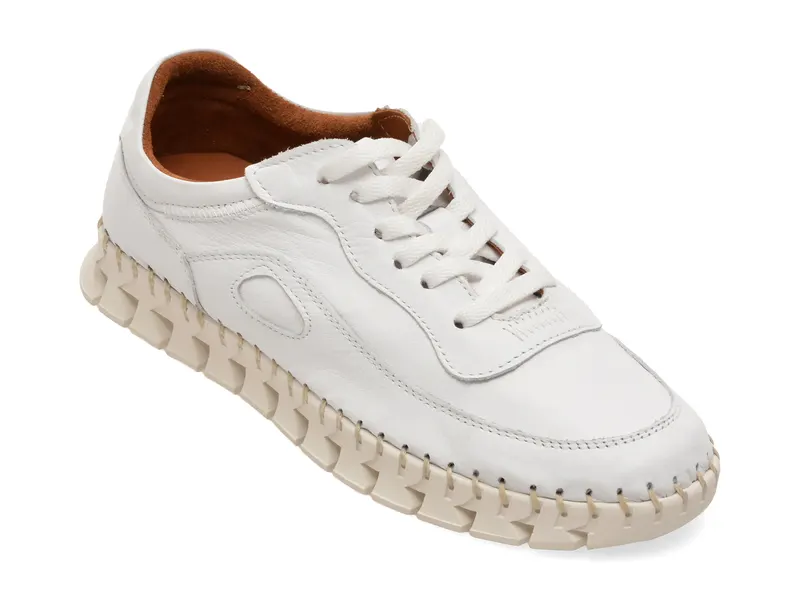 Pantofi sport albi, 1391993, din piele naturala