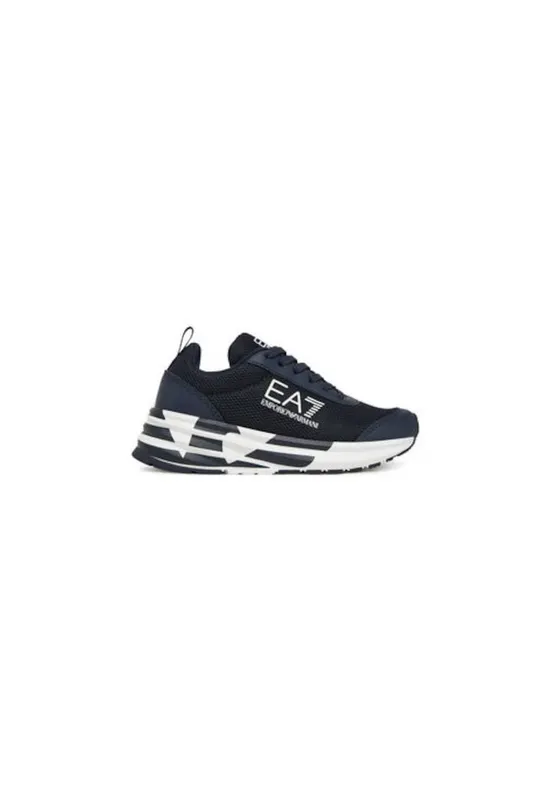 Pantofi sport pentru baieti - Emporio Armani - textil - alb/bleumarin