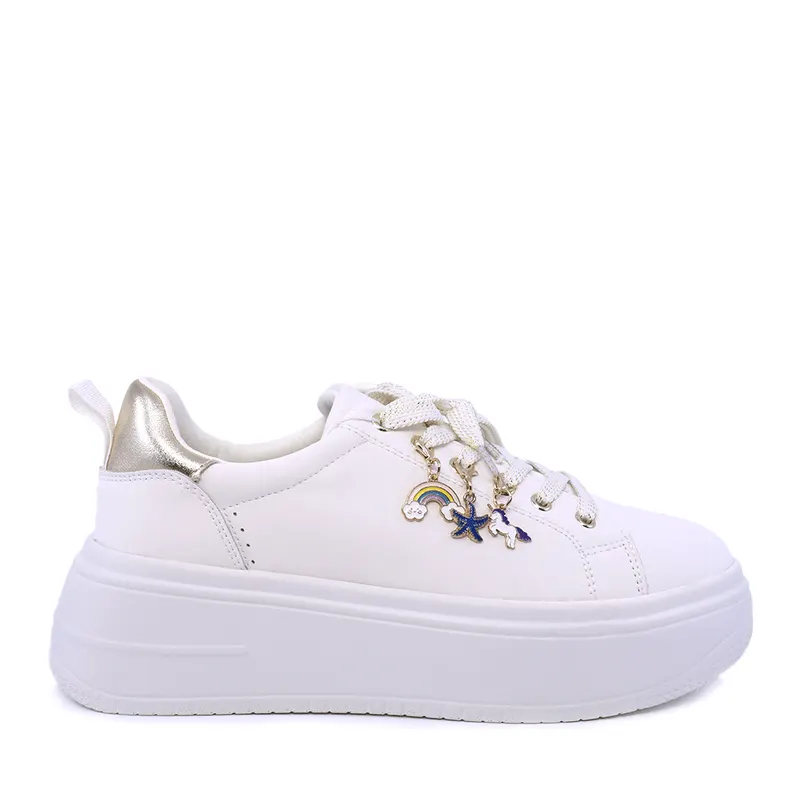 Sneakers femei albi din piele cu accesorii detașabile 2041DP2463A