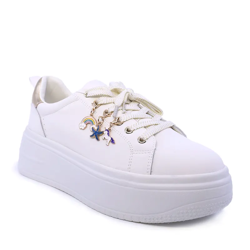 Sneakers femei albi din piele cu accesorii detașabile 2041DP2463A — imaginea 2