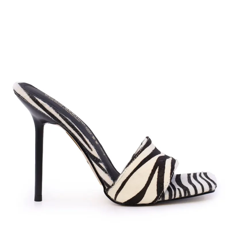 Saboți cu toc înalt femei Enzo Bertini animal print din piele 1391DST8071ZE