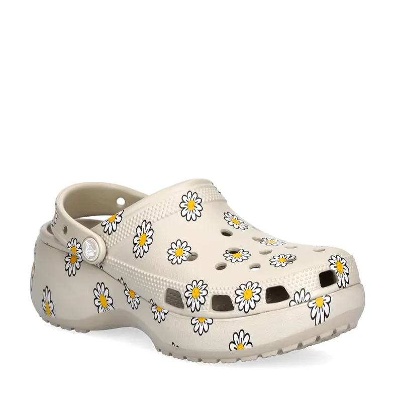 Saboți femei CROCS Classic Platform Floral Clog meteor 3891DSL212668GR — imaginea 2