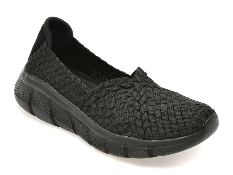 Pantofi sport SKECHERS negri, BOBS B FLEX, din material textil
