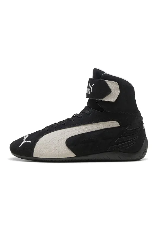 Pantofi sport Speedcat mid-cut de piele intoarsa - Negru/Maro nisip