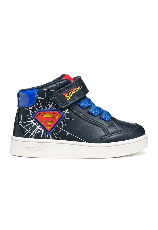 Pantofi sport din piele ecologica cu garnituri din material textil - Albastru royal/Bleumarin