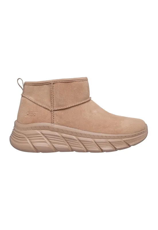 Ghete din piele intoarsa ecologica Bobs B Flex HI - Maro nisip