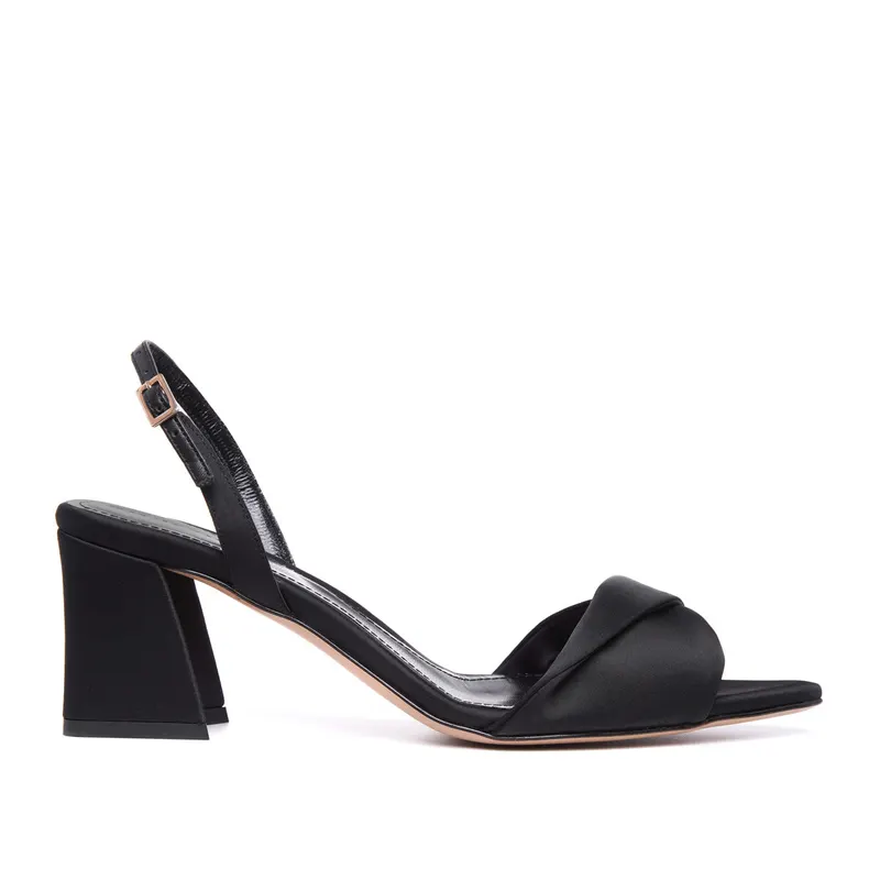 Sandale Cleo Satin, Varf Ascutit, Negre - 42 / 9.5 cm - Gros