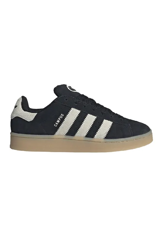 Pantofi sport low-cut din piele intoarsa Campus - Alb fildes/Negru