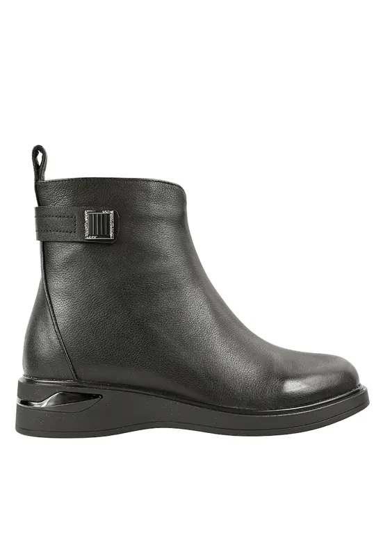 Ghete elegante - dama - JY70016A negru - piele naturala - Negru