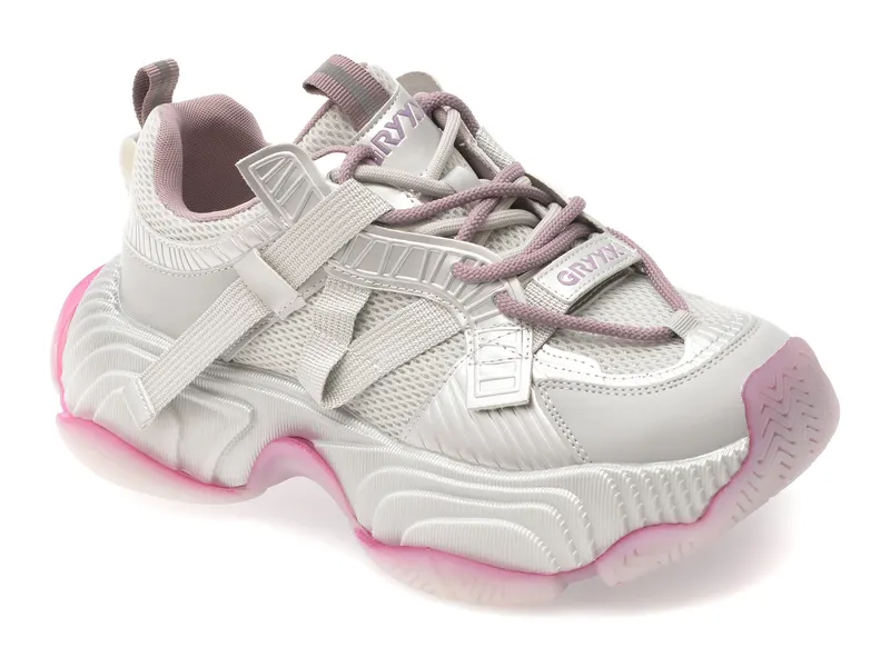 Pantofi sport gri, 82561, din material textil