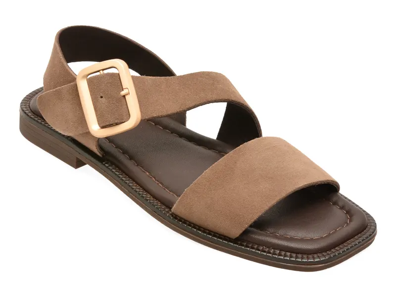 Sandale gri, 5001690, din piele intoarsa