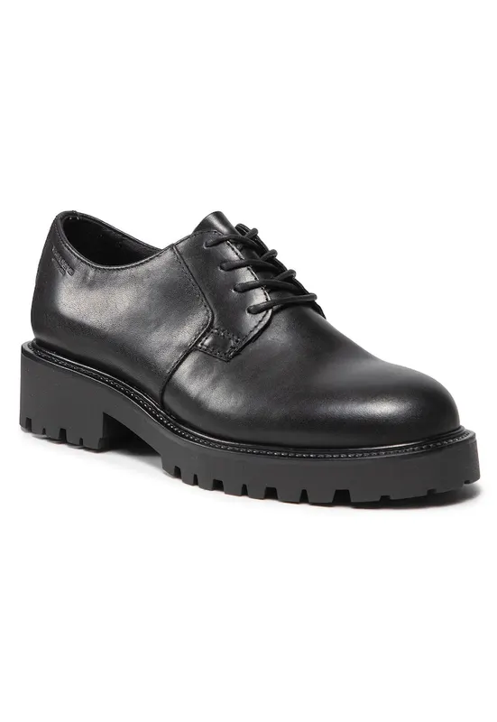 Pantofi Oxford pentru femei - 209077773 - piele naturala - negru -