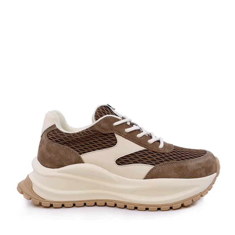 Sneakers femei Luca di Gioia taupe din velur și material textil 3841DP294VTA