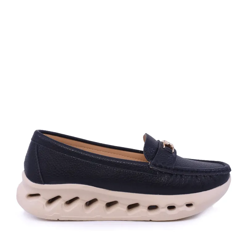 Mocasini femei negri cu accesoriu decorativ 2041DM2510N