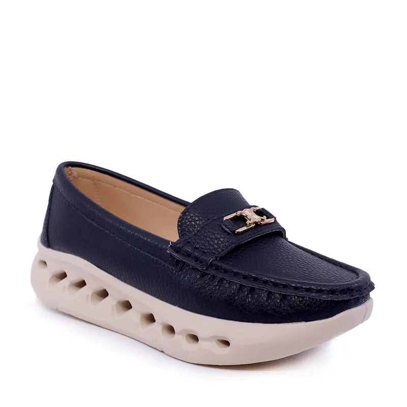 Mocasini femei negri cu accesoriu decorativ 2041DM2510N — imaginea 2