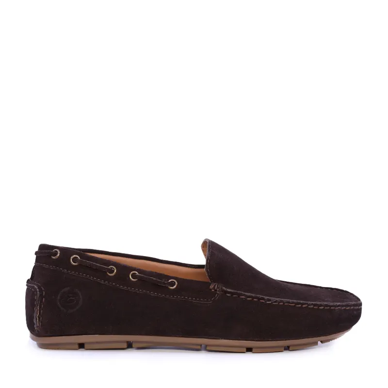 Mocasini barbati maro din piele intoarsa 909bm7617vm