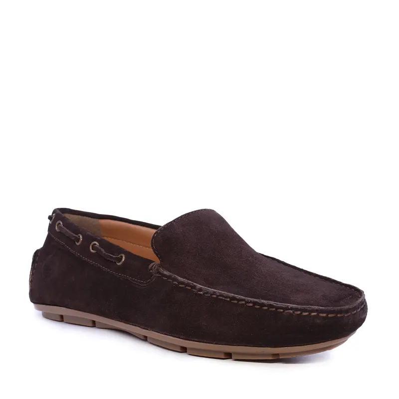 Mocasini barbati maro din piele intoarsa 909bm7617vm — imaginea 2