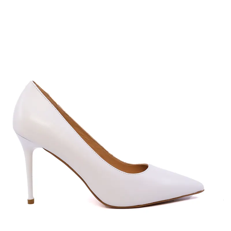 Pantofi stiletto femei Enzo Bertini albi din piele naturală 1391DP9462A