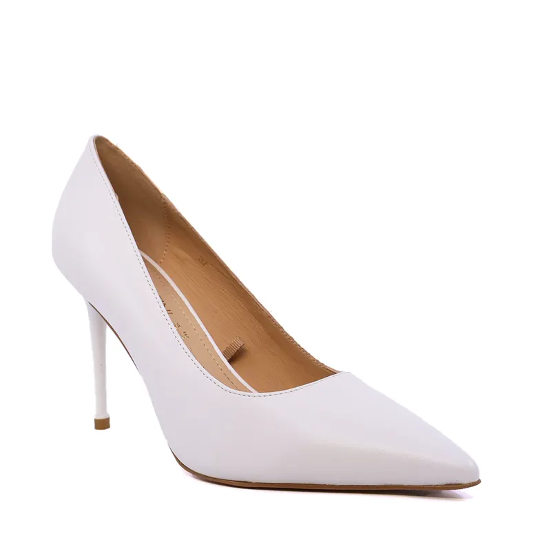 Pantofi stiletto femei Enzo Bertini albi din piele naturală 1391DP9462A — imaginea 2