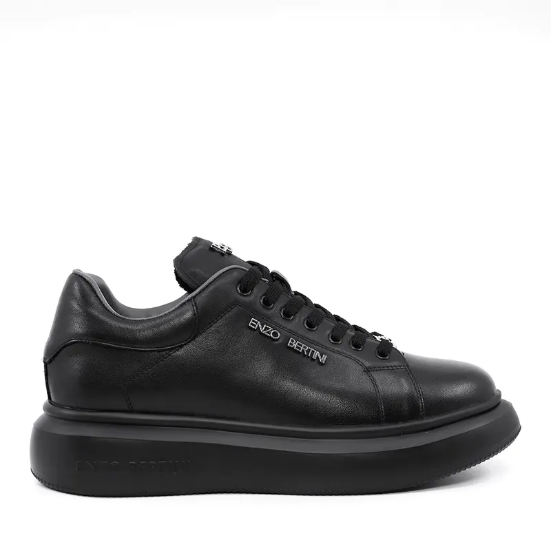 Sneakers ușori bărbați Enzo Bertini negri din piele 3662BP554N