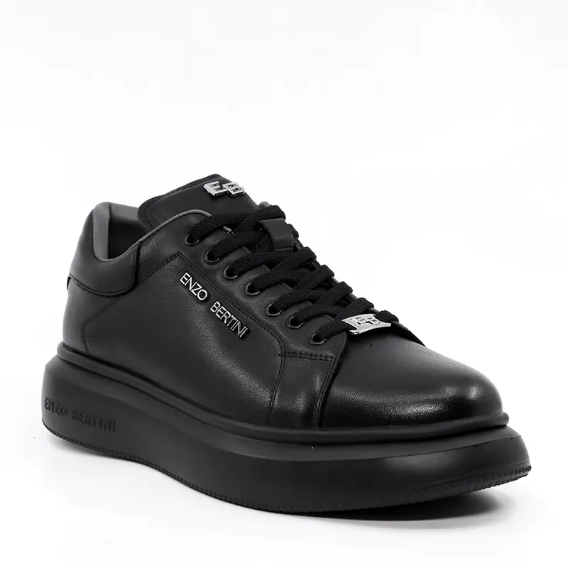Sneakers ușori bărbați Enzo Bertini negri din piele 3662BP554N — imaginea 2
