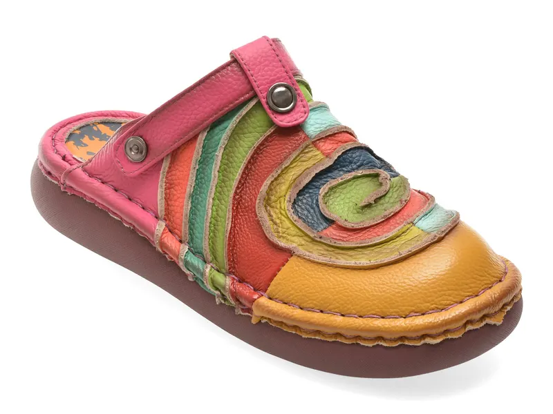 Papuci GRYXX multicolor, Y3758, din piele naturala
