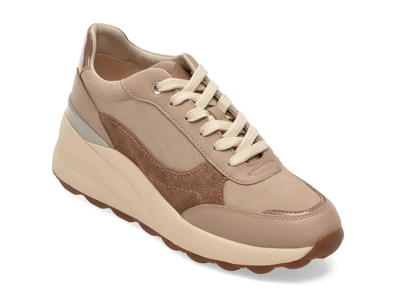 Pantofi sport GEOX bej, D65WAB, din piele ecologica