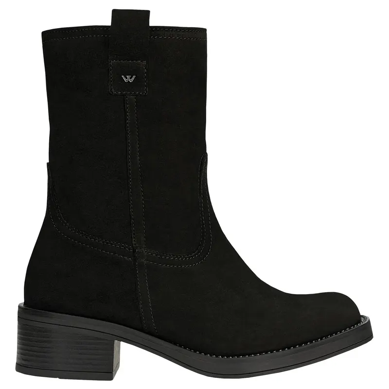 Botine slip-on negre din nubuc damă