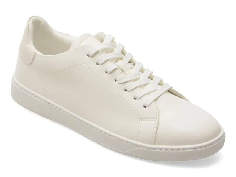 Pantofi sport albi, JANSON 100, din piele ecologica