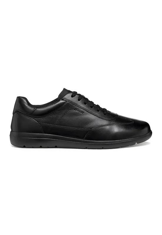 Pantofi sport de piele cu detalii din material textil - Negru