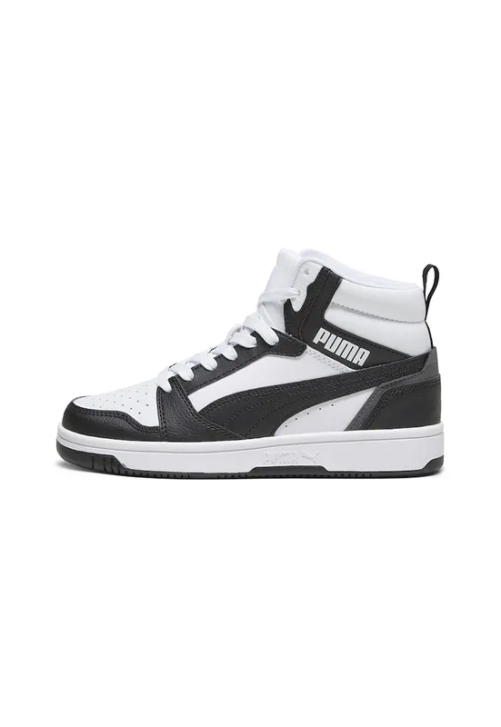Pantofi sport Rebound V6 mid-cut din piele ecologica - Alb/Negru
