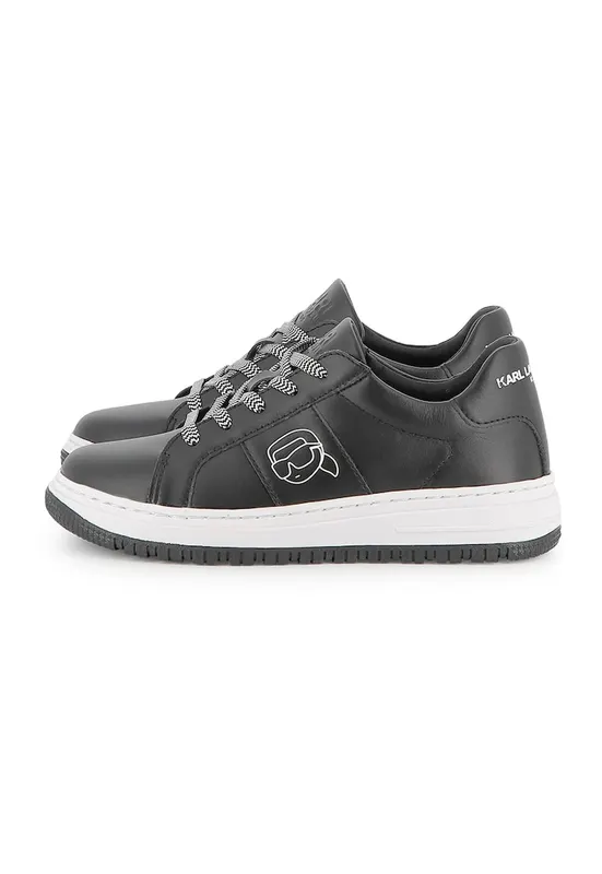 Pantofi sport din piele cu logo - Negru