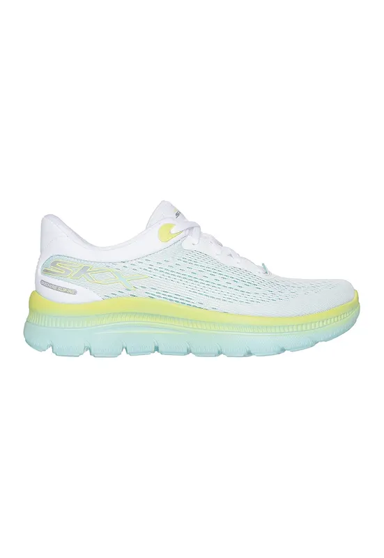 Pantofi sport slip-ins din plasa Summits Plus Light Speed - Alb/Verde lime