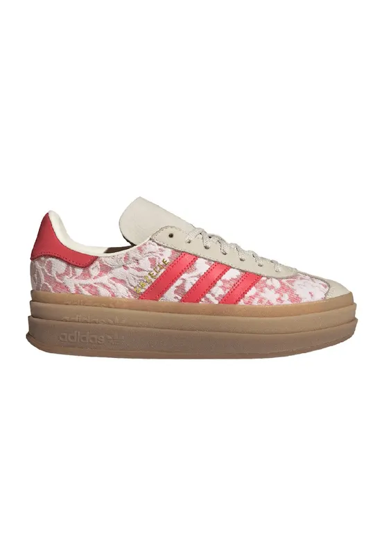 Pantofi sport cu talpa flatform Gazelle Bold - Rosu/Alb murdar