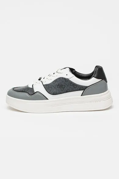 Pantofi sport cu imprimeu logo - Alb/Gri carbune