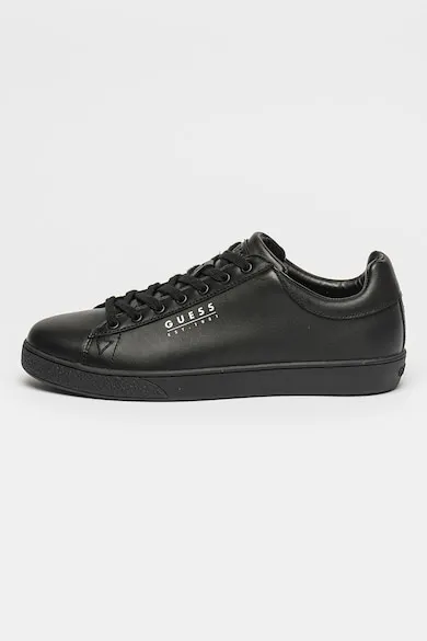 Pantofi sport de piele cu detalii logo - Negru stins