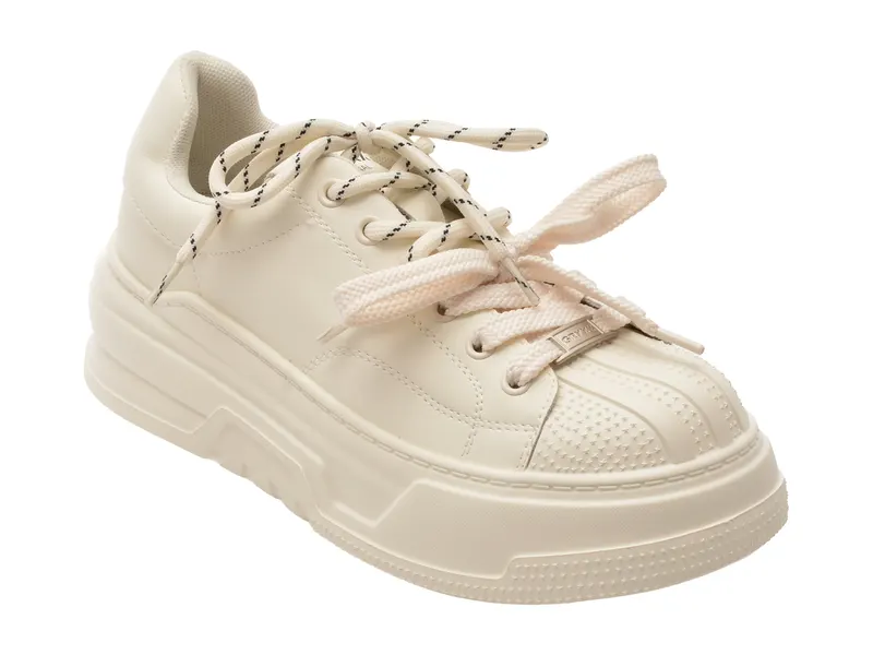 Pantofi sport albi, 1015, din piele naturala