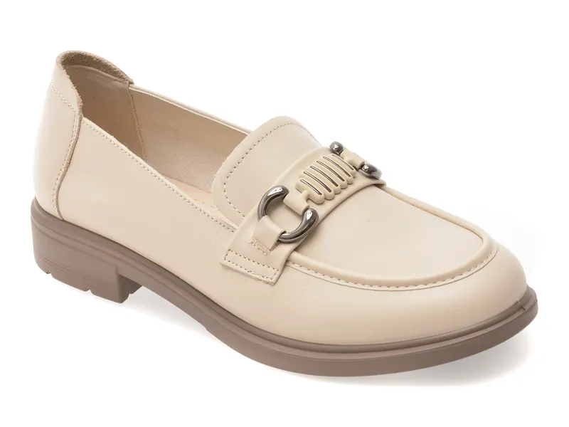 Mocasini albi, 3778516, din piele naturala