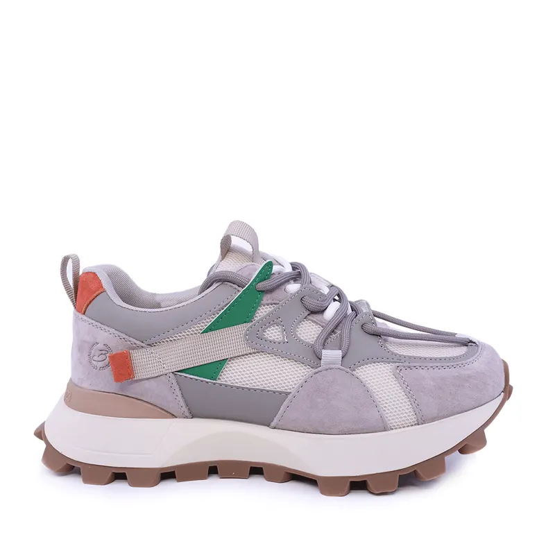 Sneakers femei multi gri din piele întoarsă și textil 1991DP0490VGR