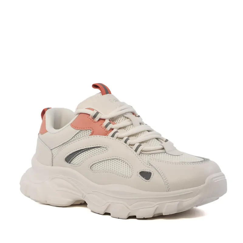 Sneakers chunky femei Luca di Gioia bej din piele și textil 1291DP1810BE — imaginea 2