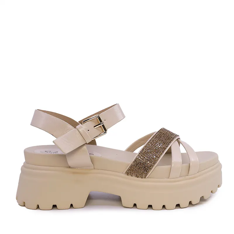 Sandale chunky femei Solo Donna bej din sintetic 2547DS8089BE