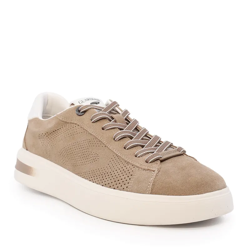 Sneakers bărbați Alberto Guardiani Aeris Punched Suede bej din piele 811BP61044VBE — imaginea 2