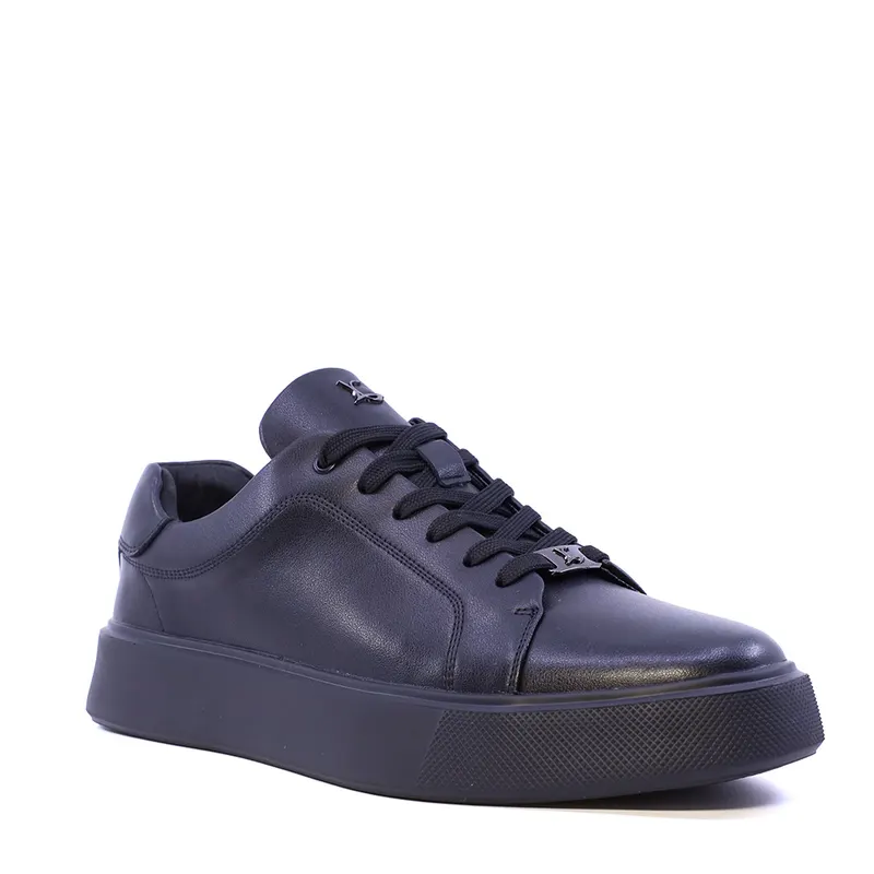 Sneakers ușori bărbați Luca di Gioia negri din piele 3912BP782N — imaginea 2