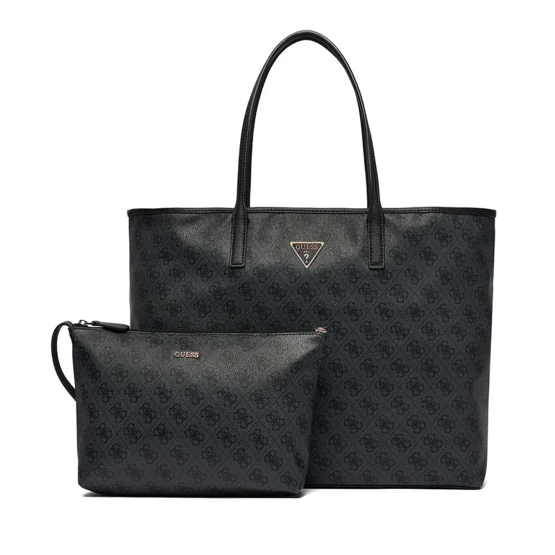 Poșetă shopper femei Guess Victtoria neagră cu logo 912POSSHWESG951429N