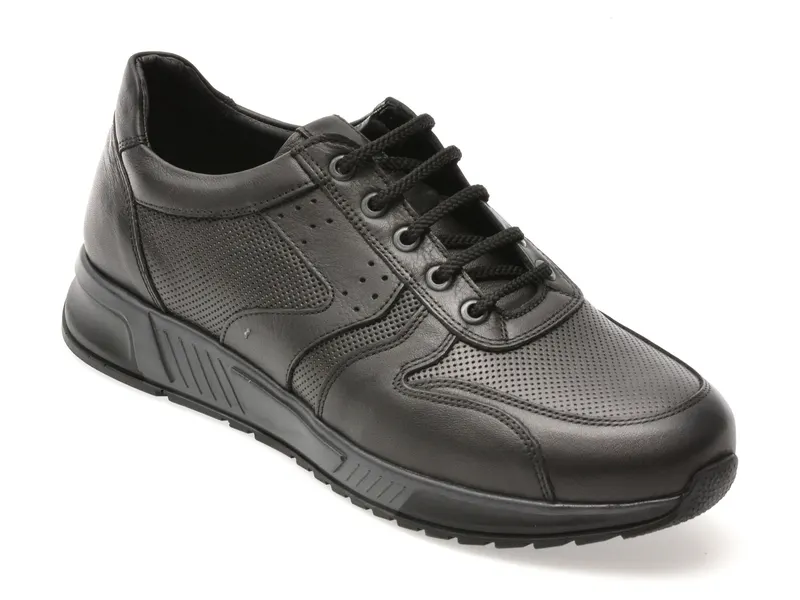 Pantofi sport negri, ET424, din piele naturala
