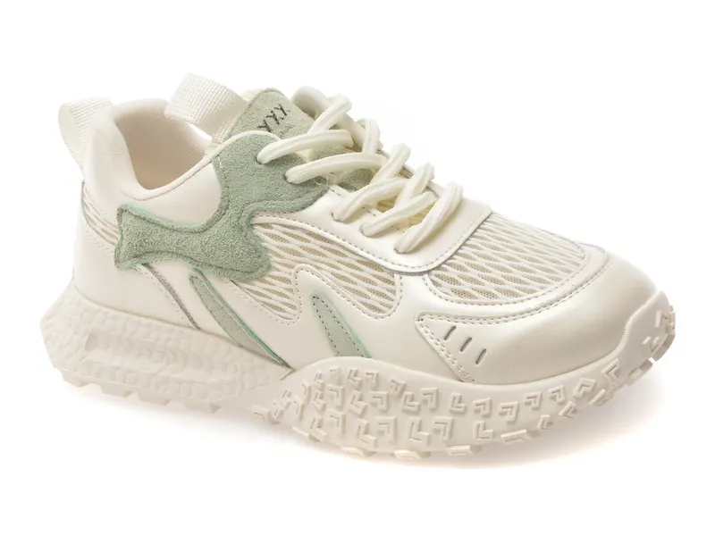Pantofi sport GRYXX albi, 106, din material textil si piele naturala