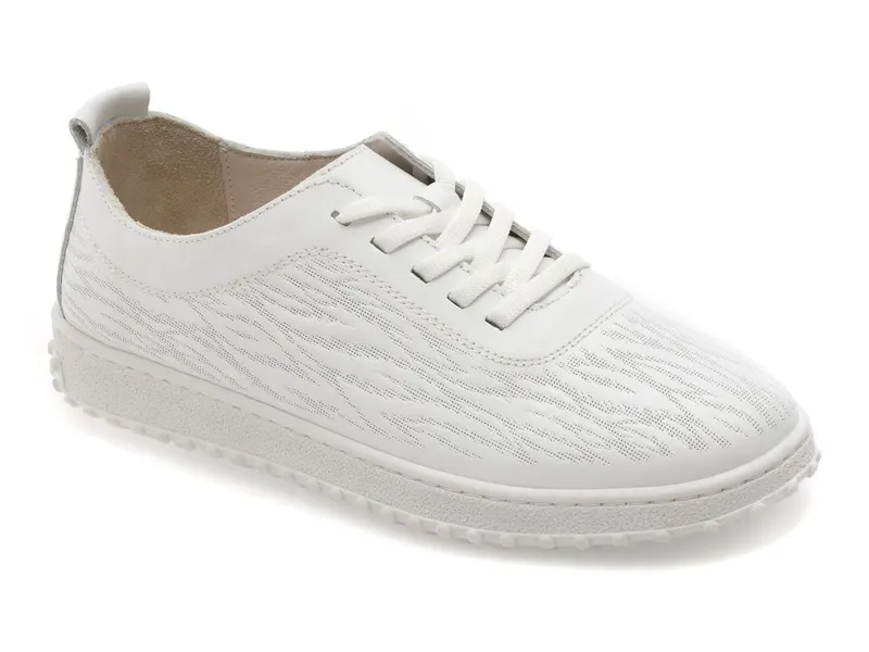 Pantofi GRYXX albi, CS672, din piele naturala