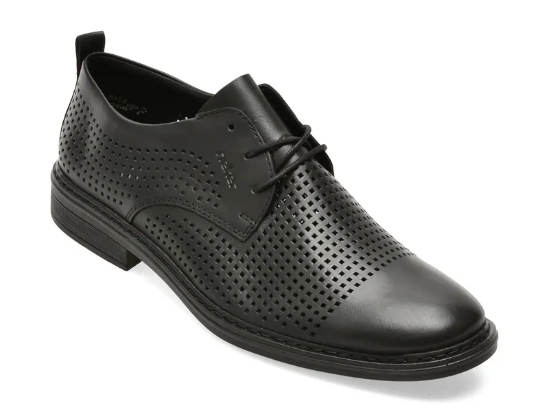 Pantofi eleganti RIEKER negri, 17626, din piele naturala