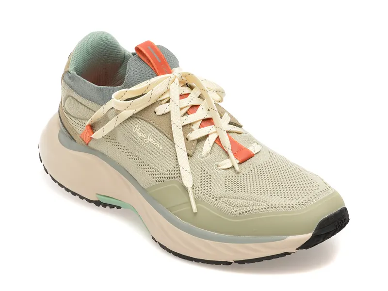 Pantofi sport PEPE JEANS verzi, MS60019, din material textil